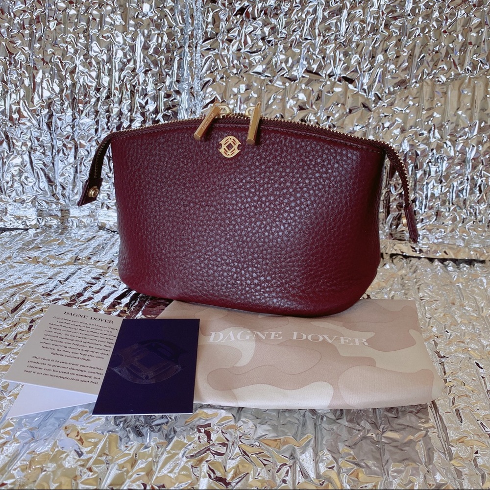 Dagne Dover Burgundy Textured Wristlet